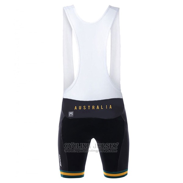 2017 Cycling Jersey Australia White and Yellow Short Sleeve and Bib Short